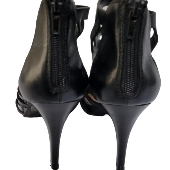 ❤️ Host Pick ❤️ FERGALICIOUS – Black Strappy Cage Shoe High Heels Back Zipp… - Picture 5 of 6